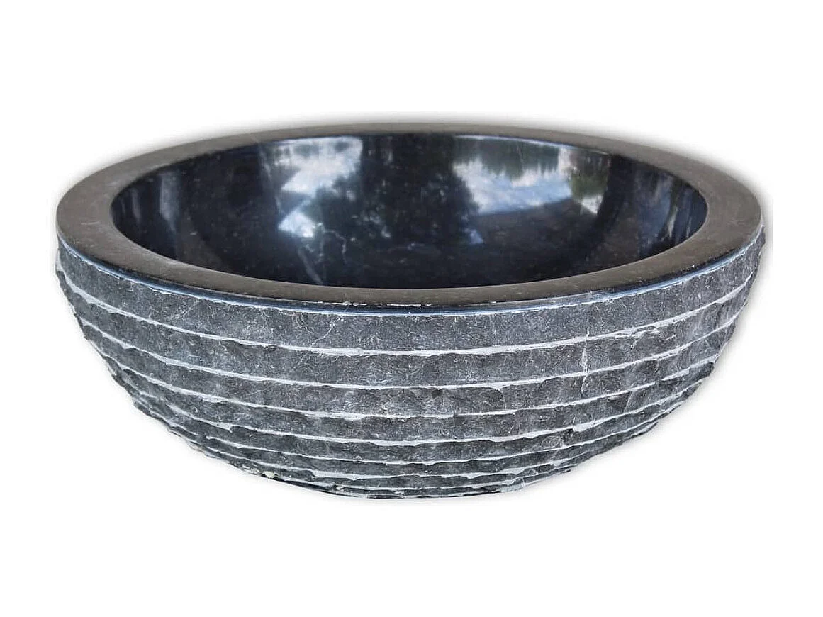 Fregadero de mármol diámetro 40 cm negro 02_0002836