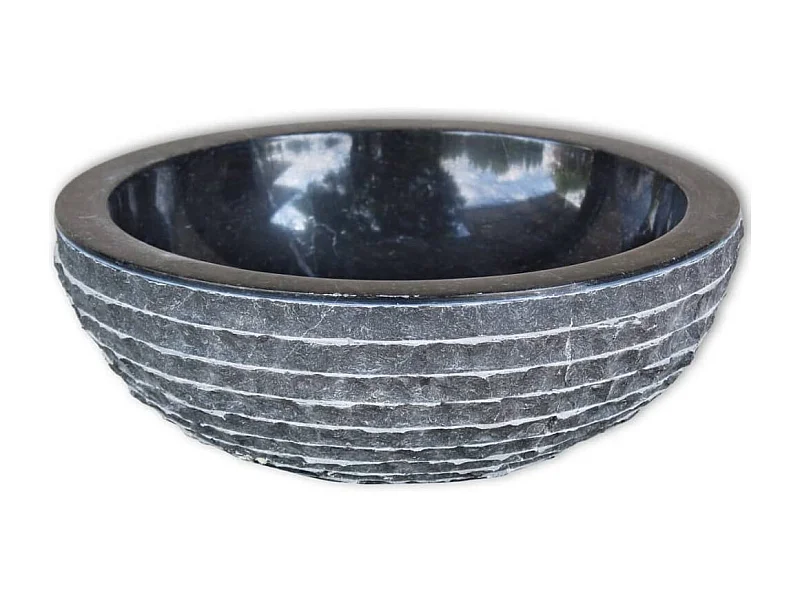 Lavabo marbre diamètre 40 noire 40 x 40 x 15 cm 02_0002836