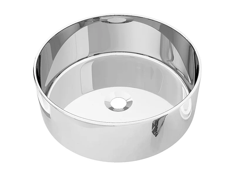 Lavabo vasque diamètre 40 argenté 40 x 40 x 15 cm 02_0002604