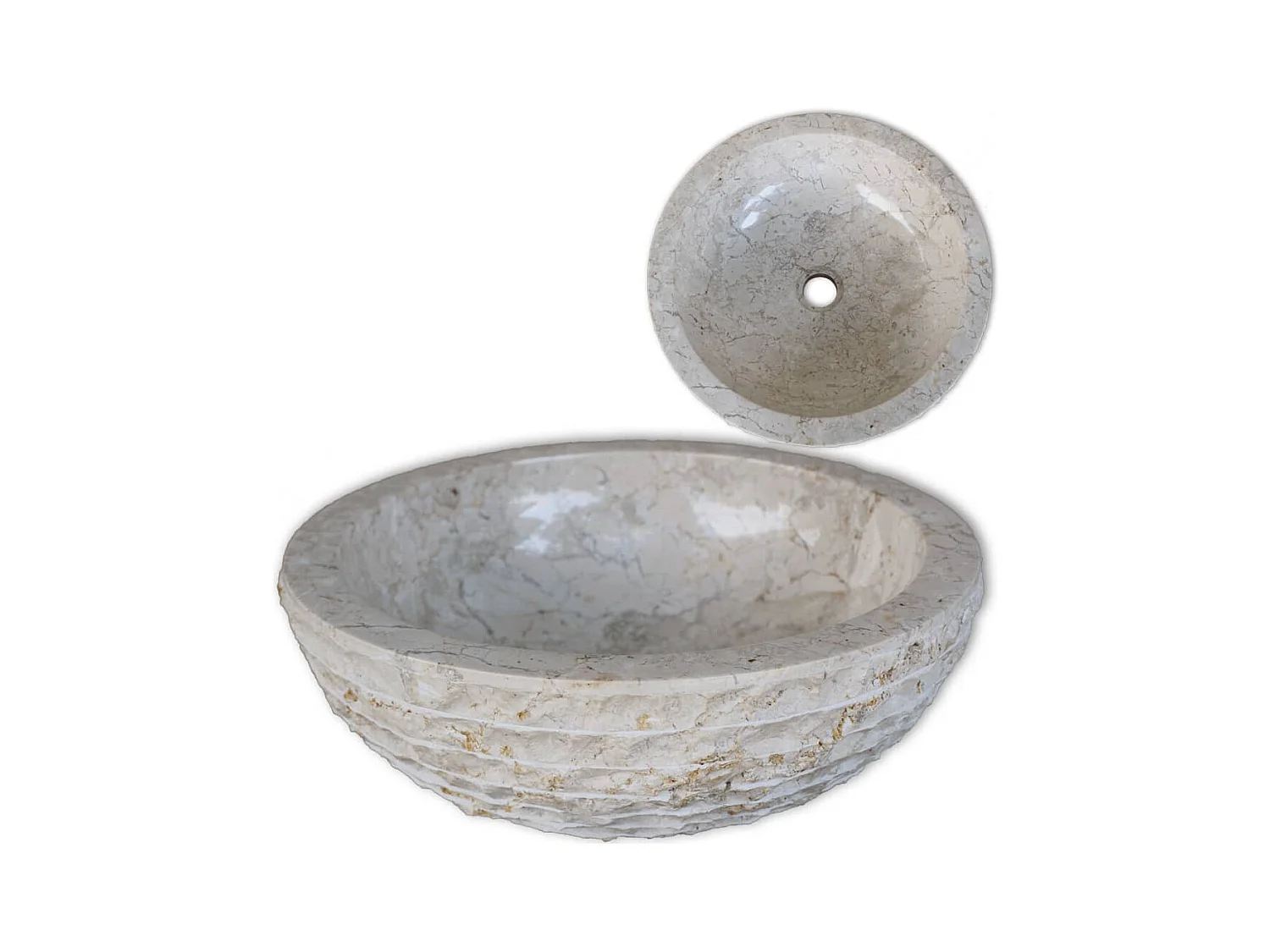 Fregadero de mármol diámetro 40 cm crema 02_0002837