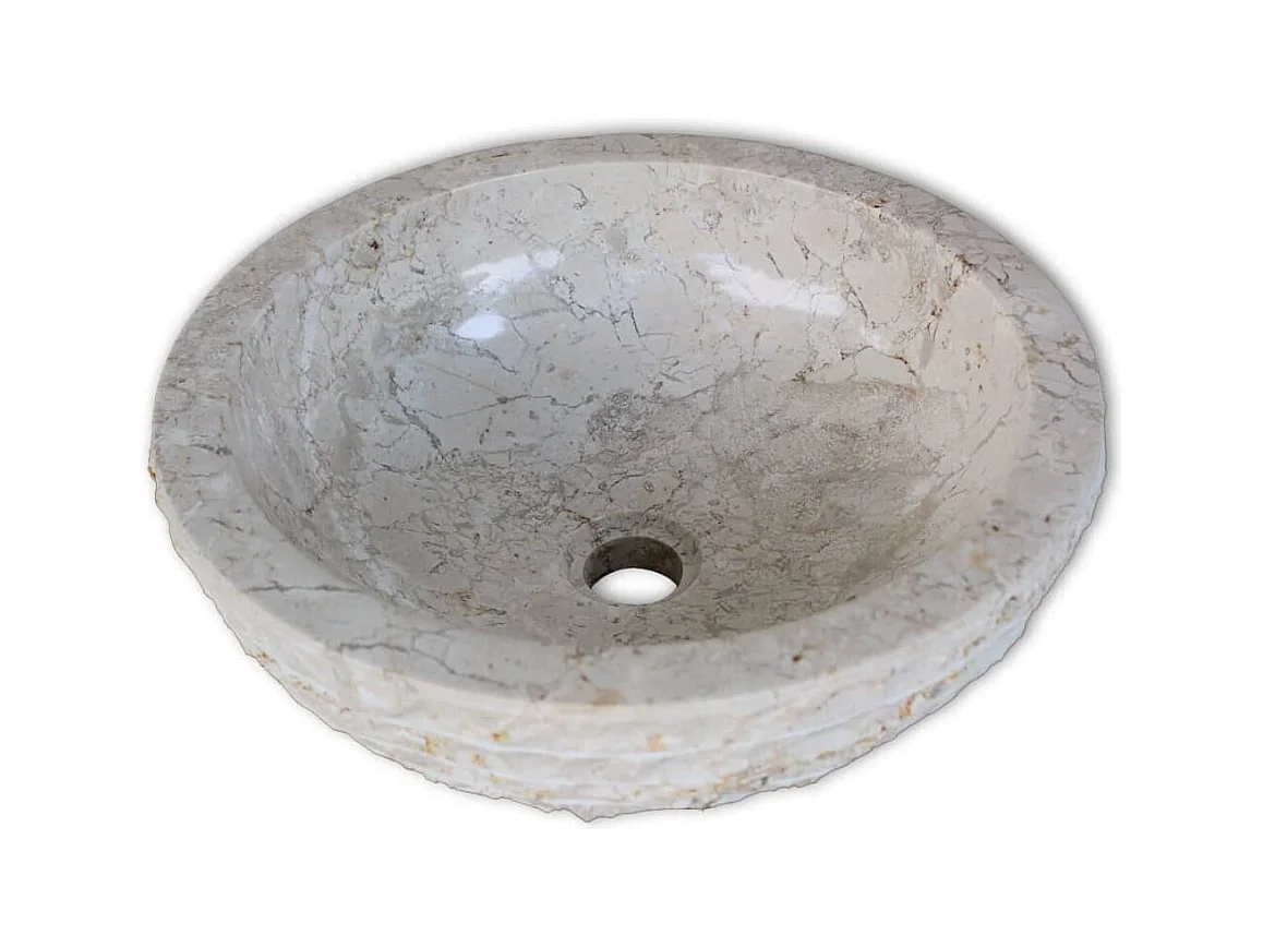 Fregadero de mármol diámetro 40 cm crema 02_0002837