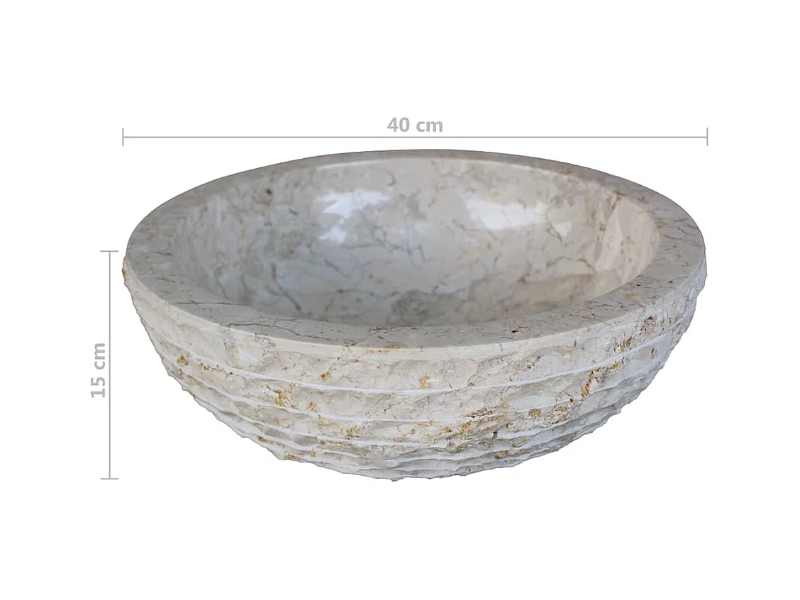 Fregadero de mármol diámetro 40 cm crema 02_0002837