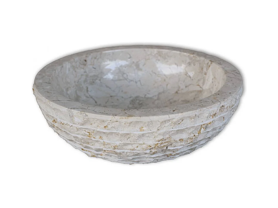 Lavabo marbre diamètre 40 crème 40 x 40 x 15 cm 02_0002837