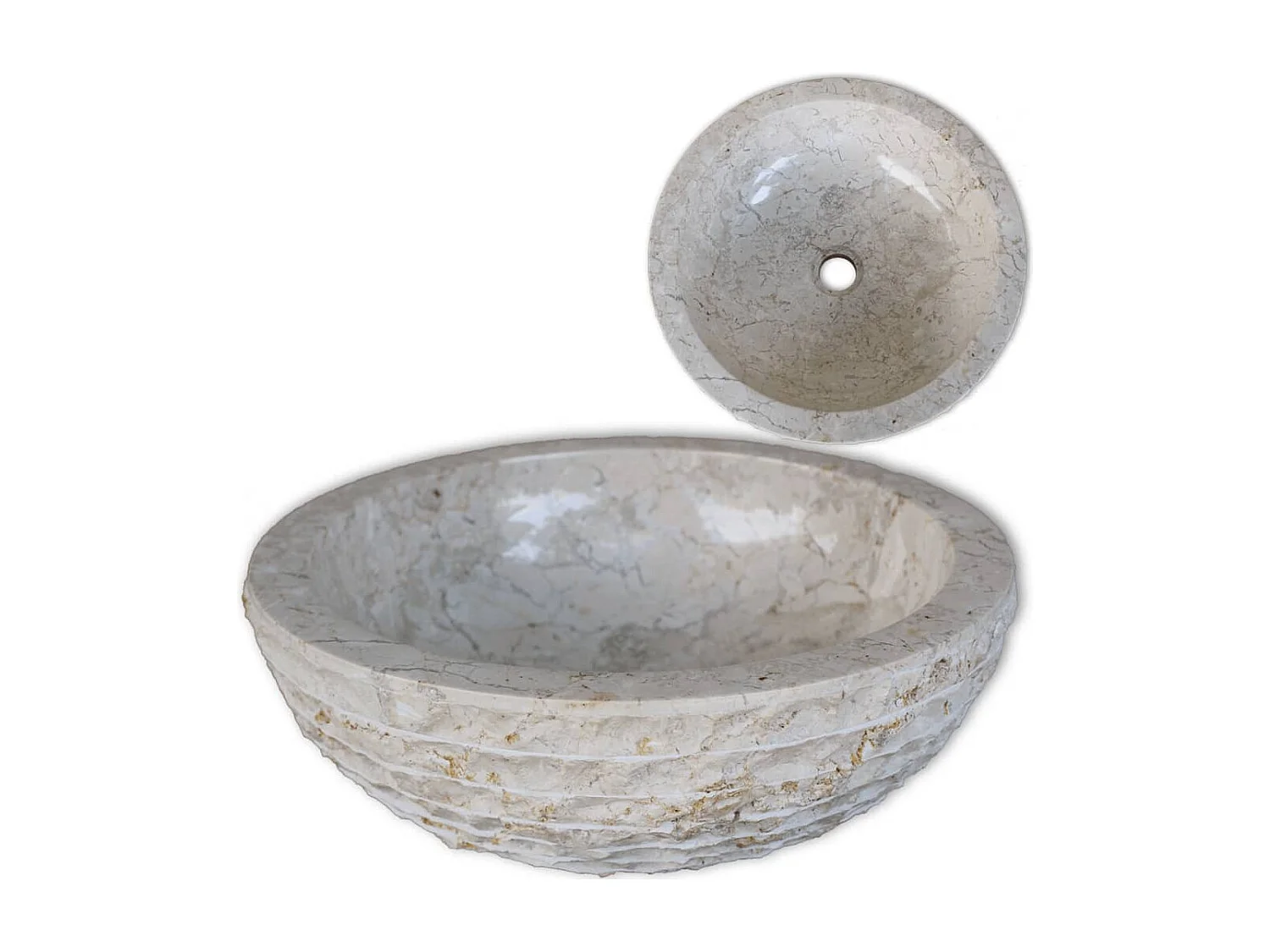 Fregadero de mármol diámetro 40 cm crema 02_0002837