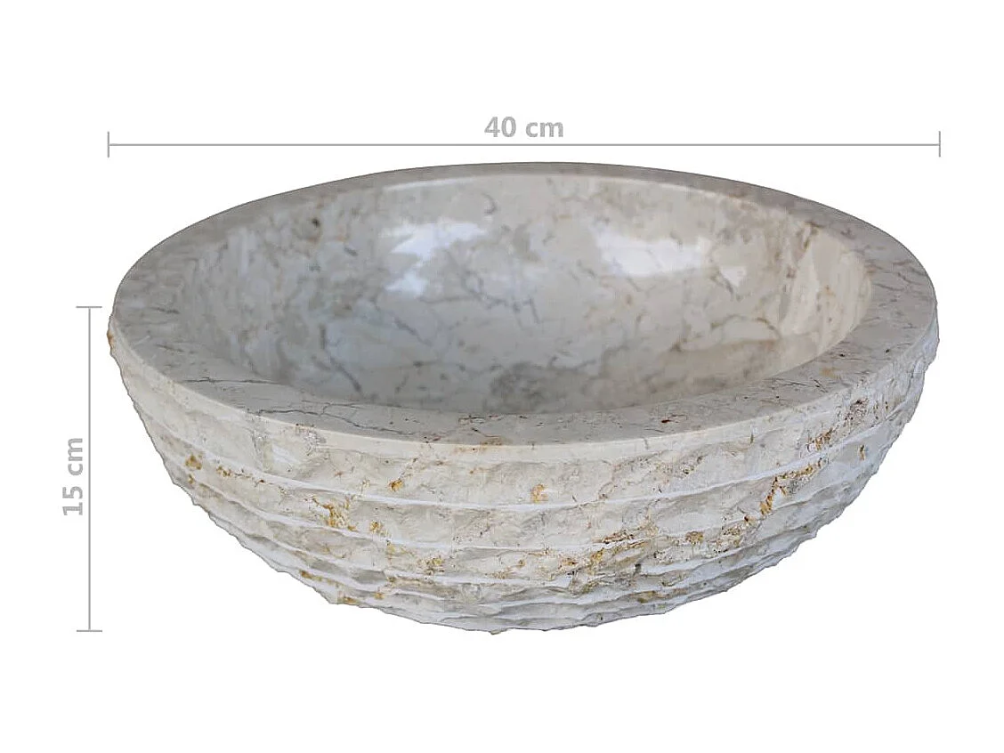 Fregadero de mármol diámetro 40 cm crema 02_0002837