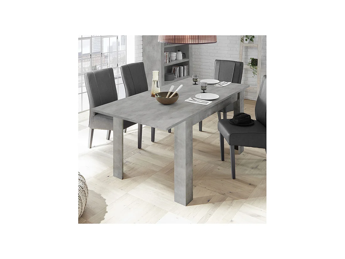 Table de repas à allonge Béton ciré clair - ISCHIA