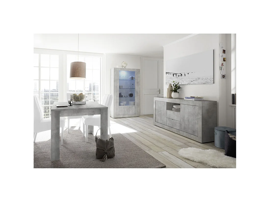 Table de repas à allonge Béton ciré clair - ISCHIA