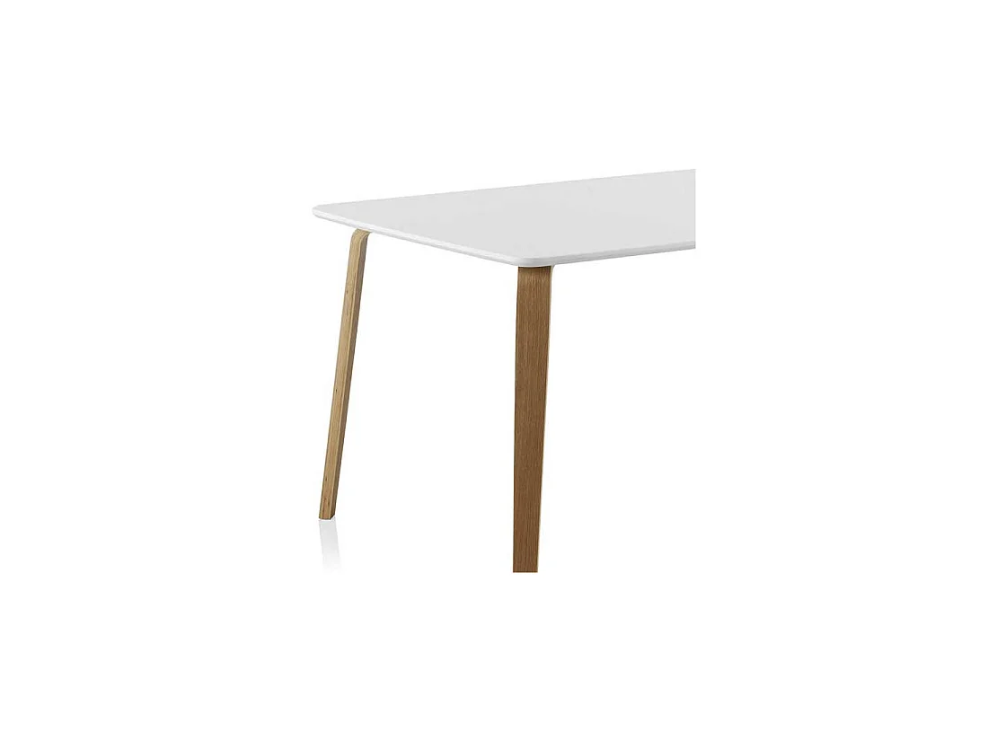 Table de repas rectangulaire Blanc/Bois - OLIVIA
