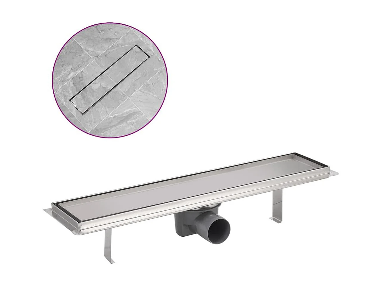 Desagüe de ducha lineal canal de ducha de acero inoxidable de 53 cm 02_0003043