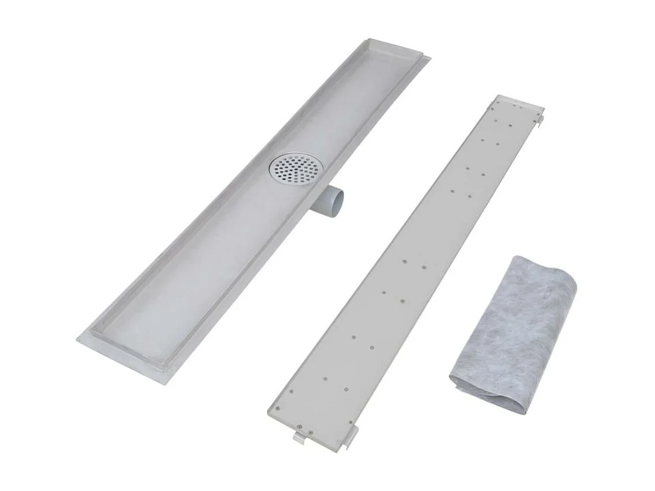 Caniveau drain de douche argenté 93 x 14 x 14 cm 02_0003021