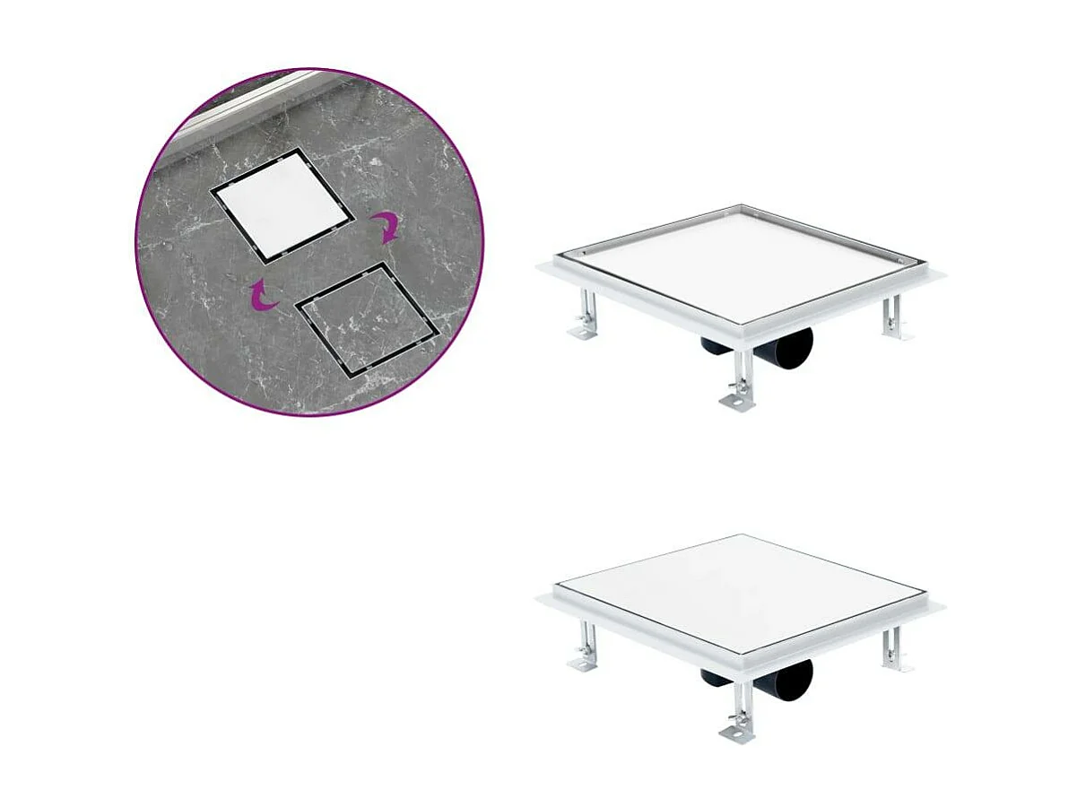 Ralo de chuveiro com tampa 2 em 1, banheiro, cozinha, garagem, porão, banheiro, casa, interior, 25x25 cm, aço inoxidável 02_0003008