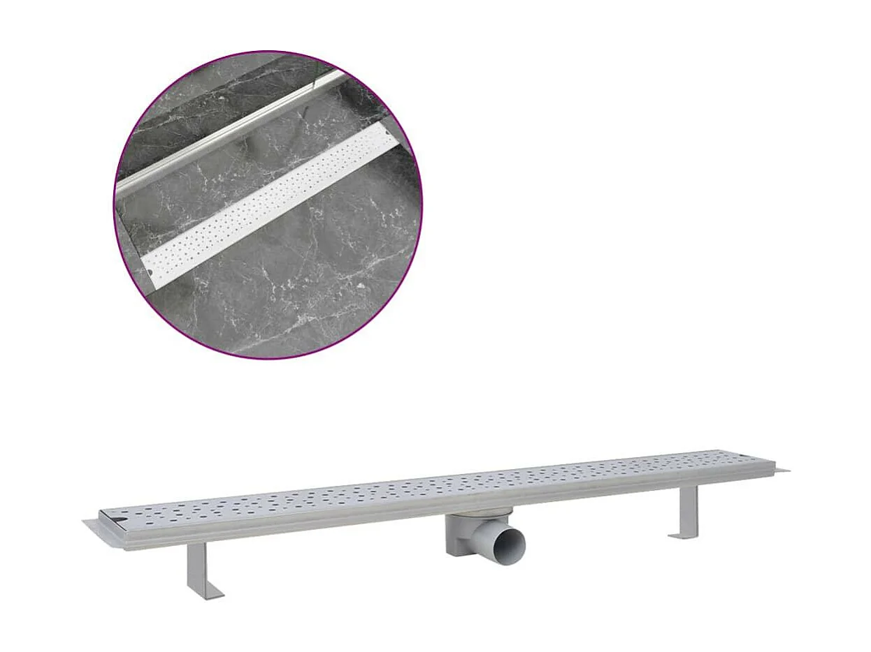 Drain de douche linéaire argenté 93 x 14 x 7 cm 02_0003062