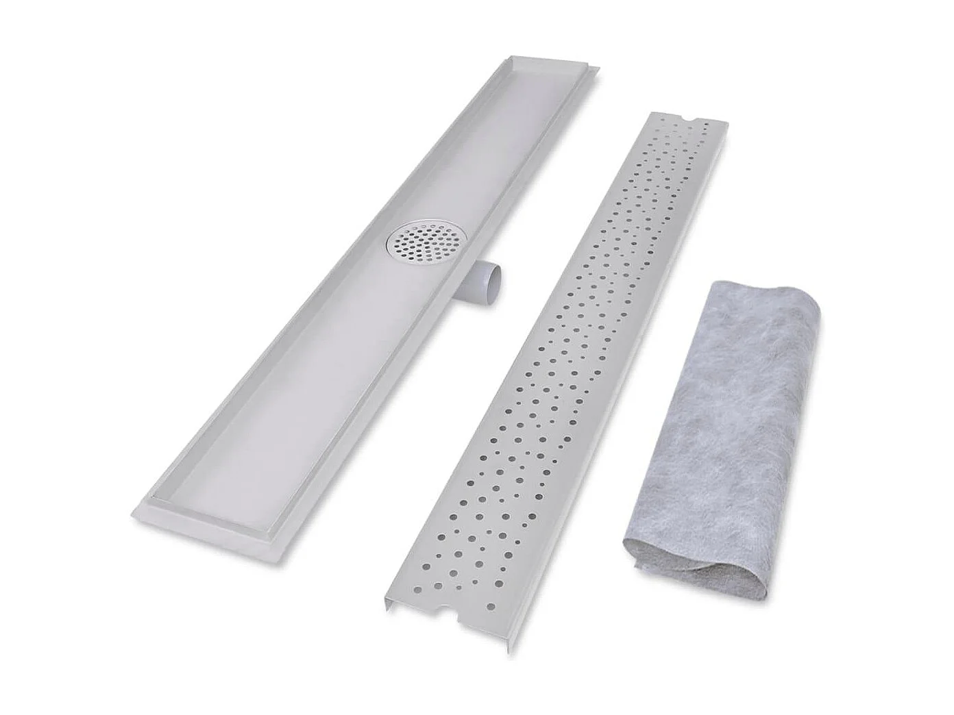 Drain de douche linéaire argenté 93 x 14 x 7 cm 02_0003062