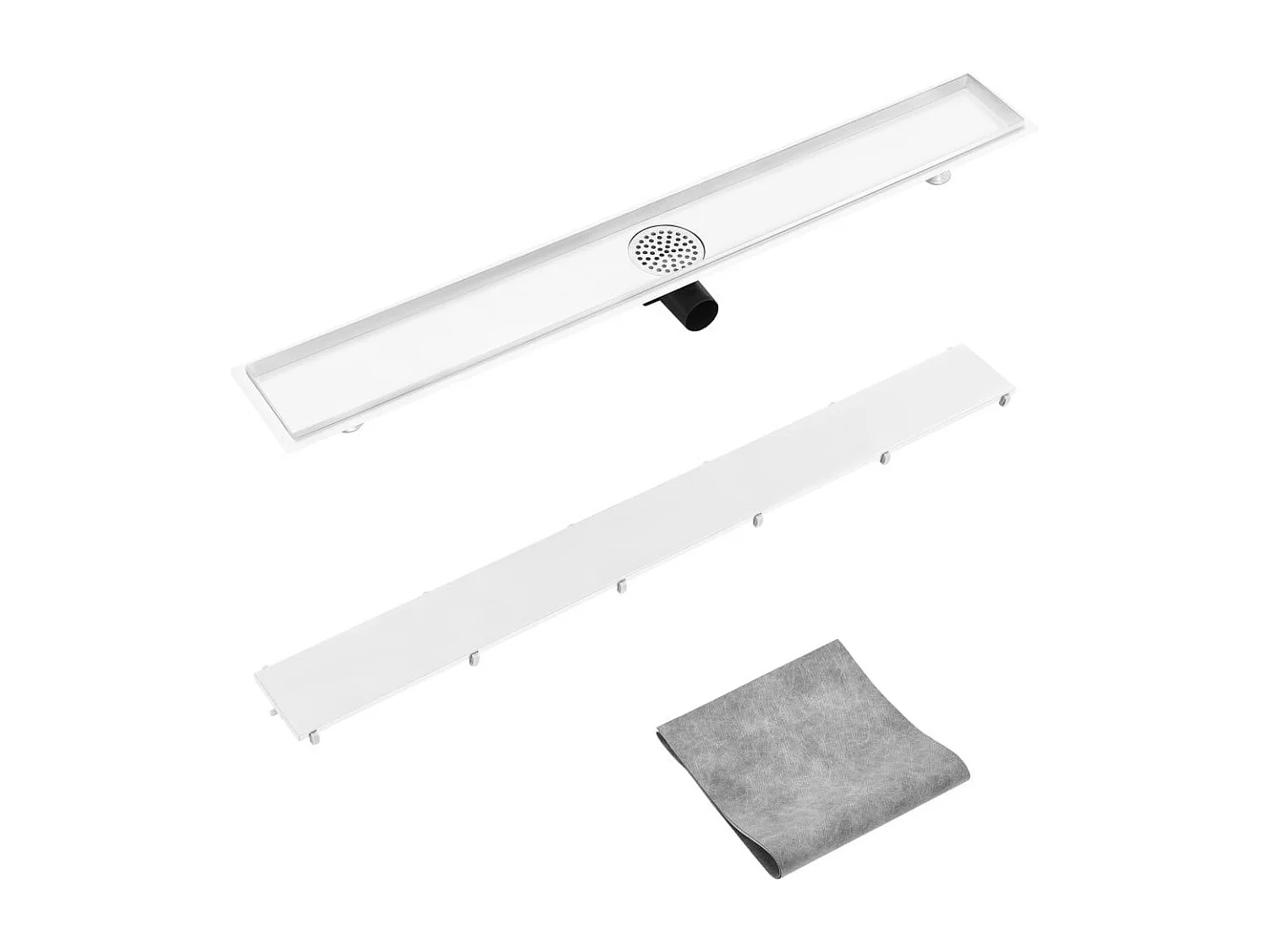 Caniveau drain de douche argenté 103 x 14 x 8.1 cm 02_0003014