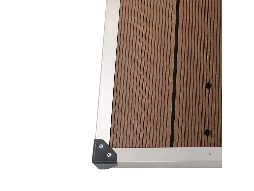 Plato de ducha exterior Plato de ducha para jardín Plato de ducha para terraza piscina WPC acero inoxidable 110 x 62 cm marrón 02_0001982