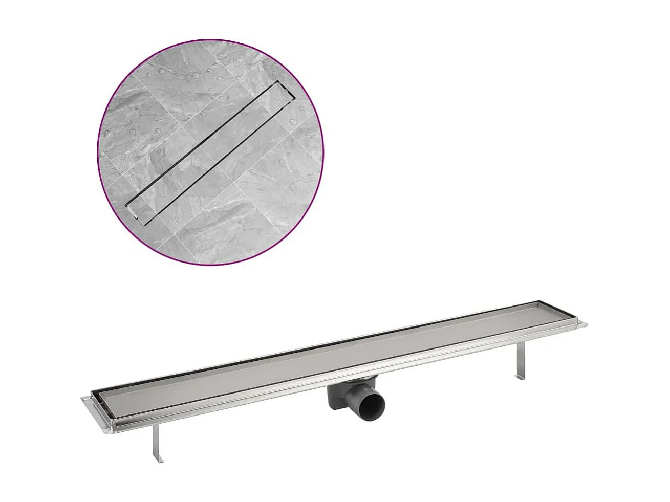 Ralo de chuveiro linear Calha de chuveiro de aço inoxidável de 83 cm 02_0003058