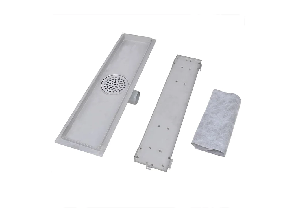Juego de dos canales de desagüe de ducha lineales de 53 cm de acero inoxidable 02_0003025