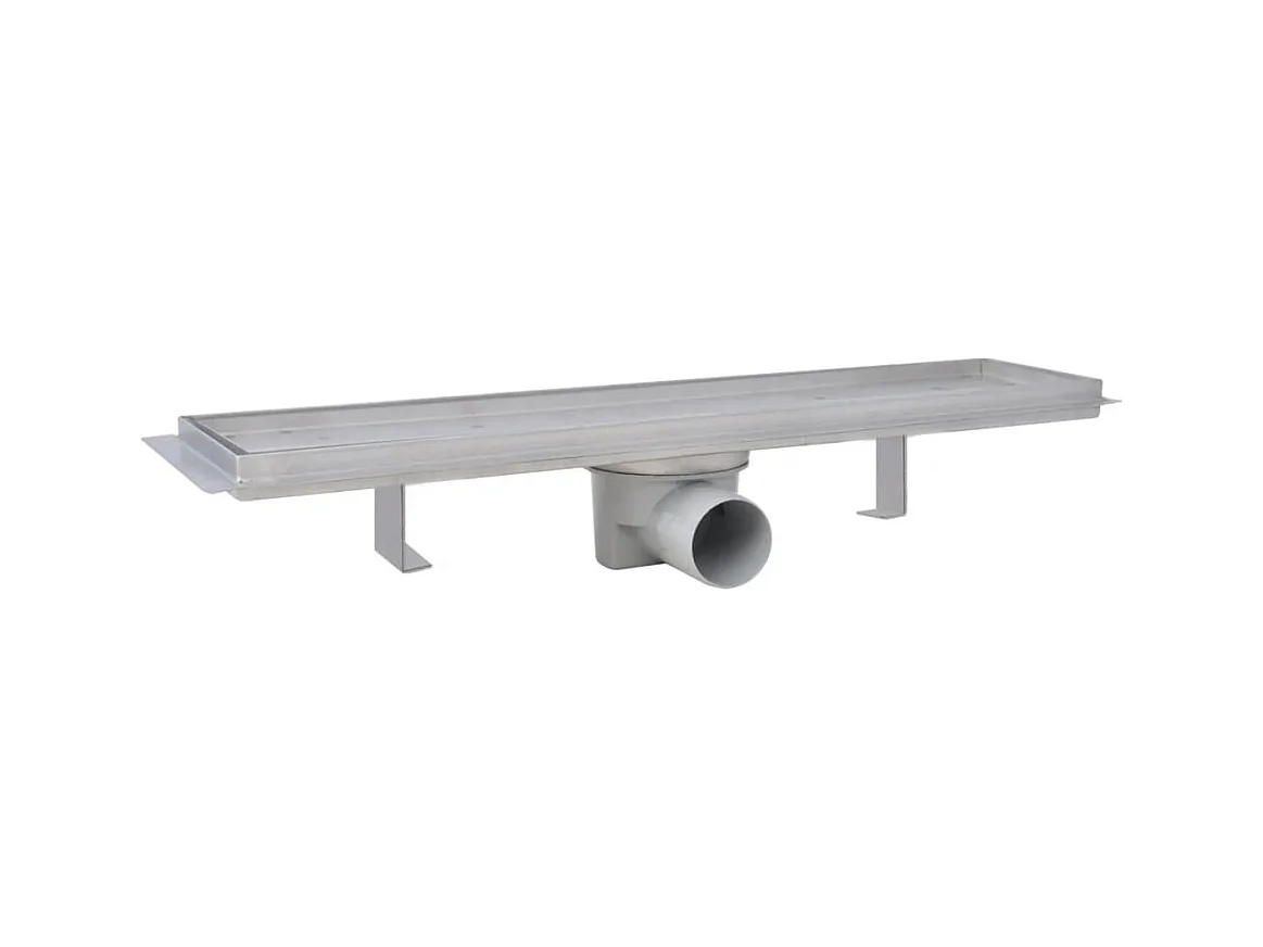 Conjunto de duas calhas lineares de drenagem de chuveiro 53 cm em aço inoxidável 02_0003025