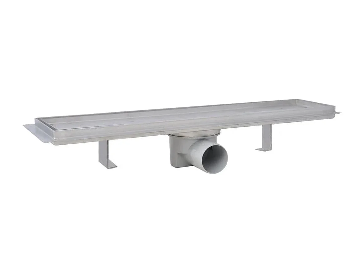 Juego de dos canales de desagüe de ducha lineales de 53 cm de acero inoxidable 02_0003025