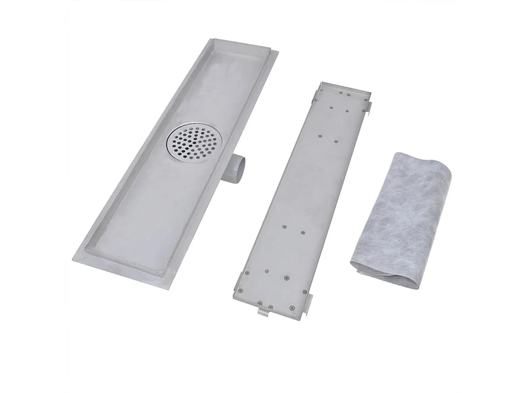 Juego de dos canales de desagüe de ducha lineales de 53 cm de acero inoxidable 02_0003025