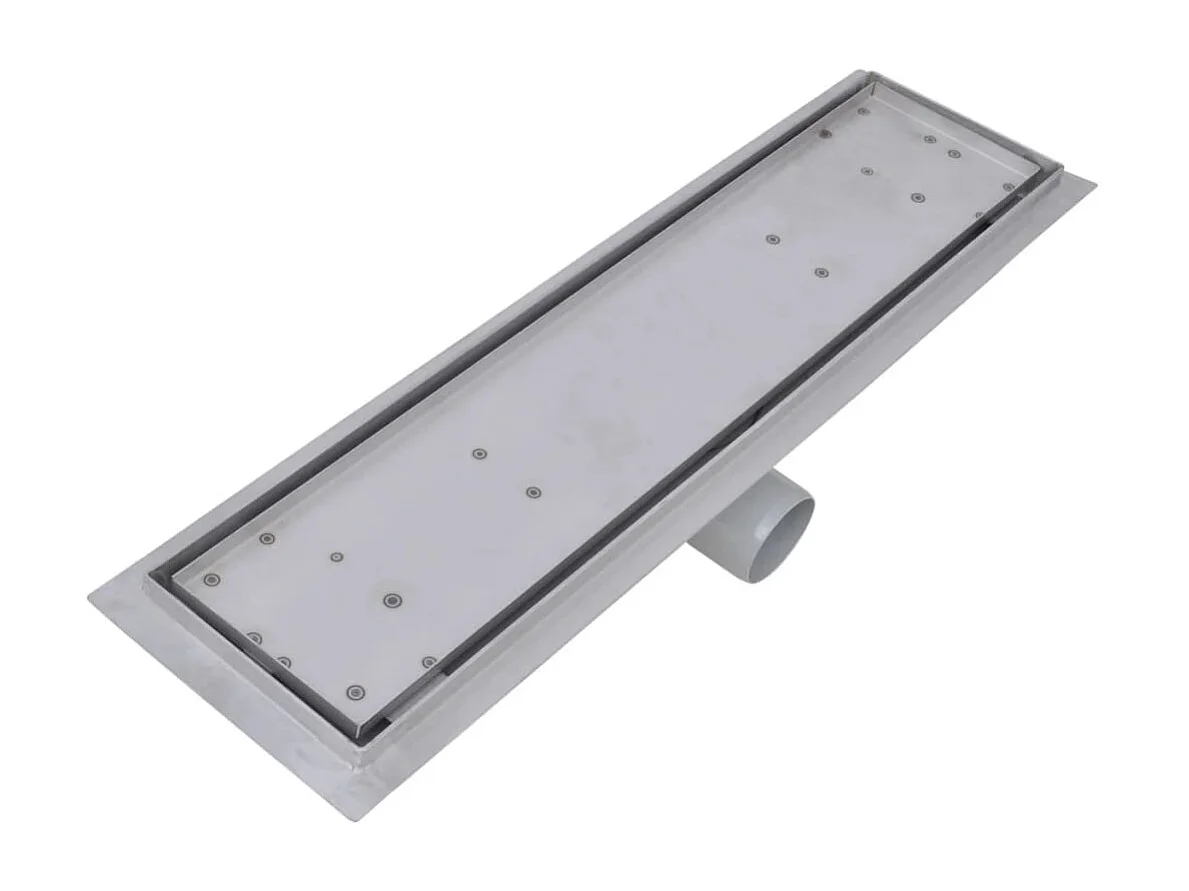 Juego de dos canales de desagüe de ducha lineales de 53 cm de acero inoxidable 02_0003025