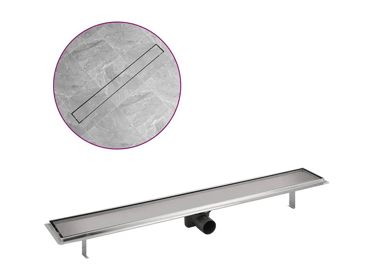 Ralo de chuveiro linear Calha de chuveiro de aço inoxidável de 93 cm 02_0003059