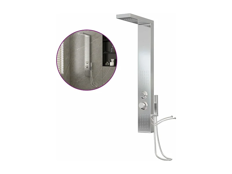 Sistema de painel de chuveiro sistema de painel de banheiro misturador de chuveiro chuveiro de chuva interior de casa quadrado de aço inoxidável 02_0003113