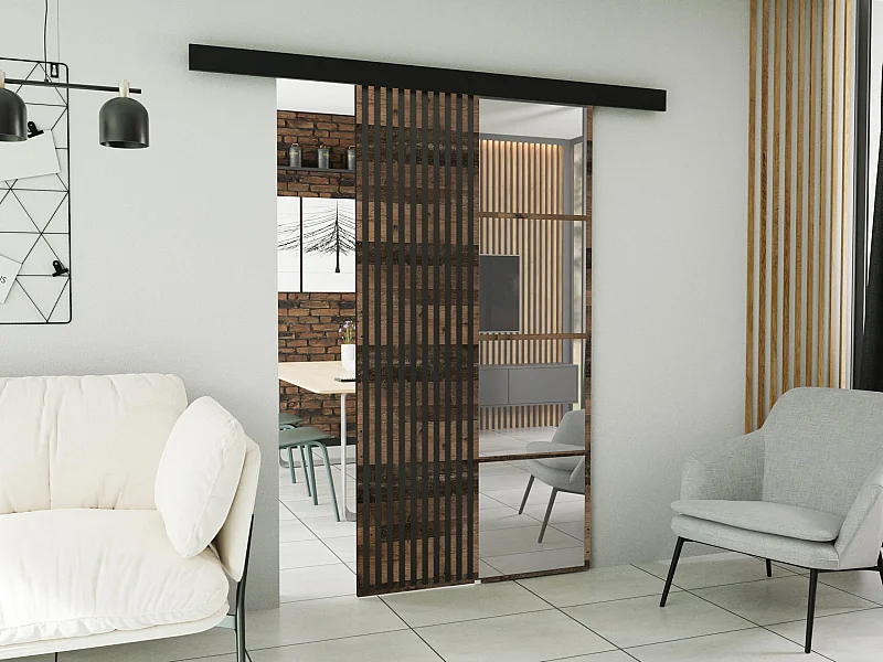 Portes coulissantes avec cache-rail MOLI 100 old style