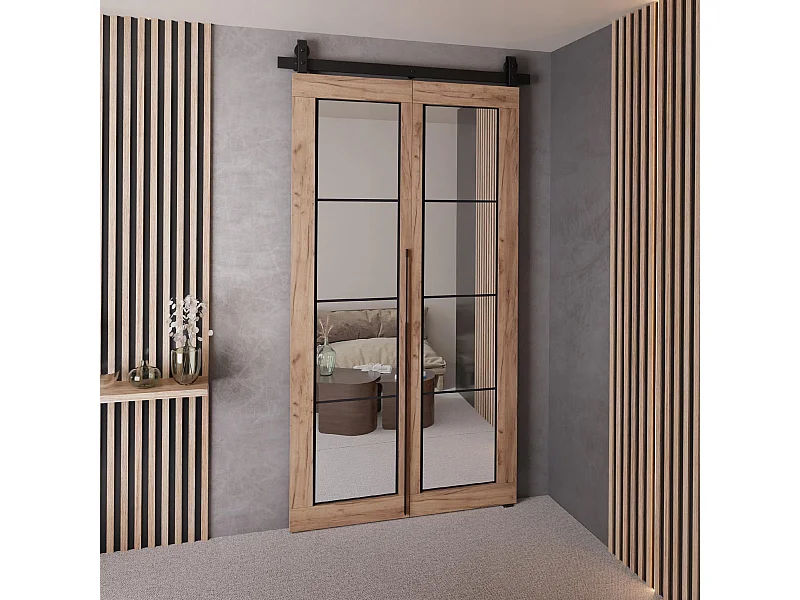 Portes coulissantes QUDIO M5 chêne craft doré 90