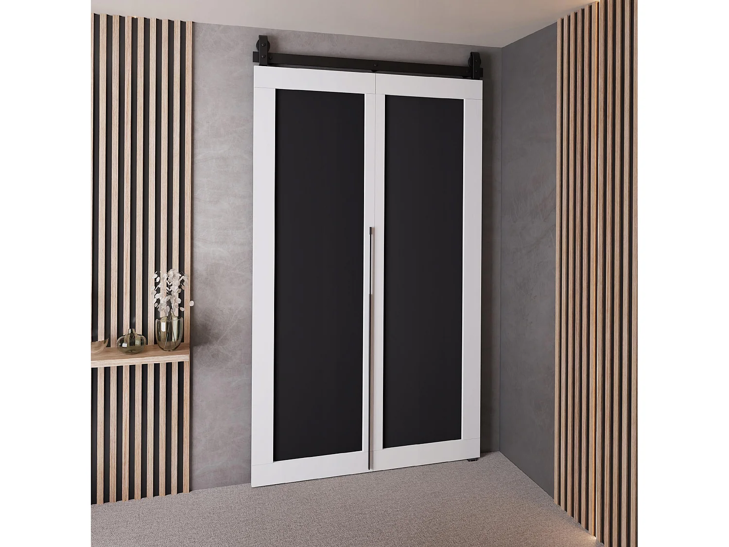 Portes coulissantes QUDIO M1 blanc + noir 100