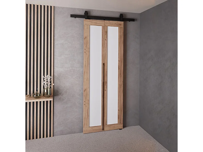 Portes coulissantes QUDIO M1 chêne craft doré + blanc 60