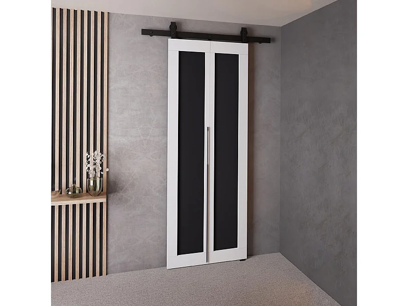 Schiebetür QUDIO M1 Weiß + Schwarz 60