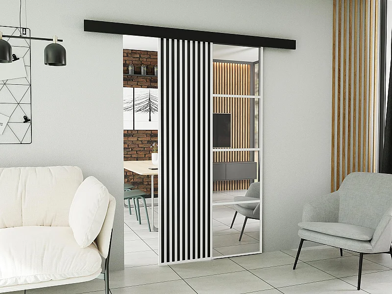 Portes coulissantes avec cache-rail MOLI 100 Blanc