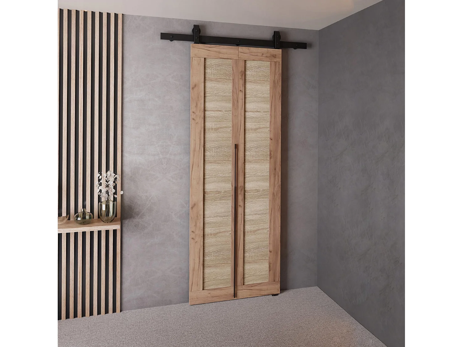 Schuifdeur QUDIO M1 eiken craft goud + eiken Sonoma 60