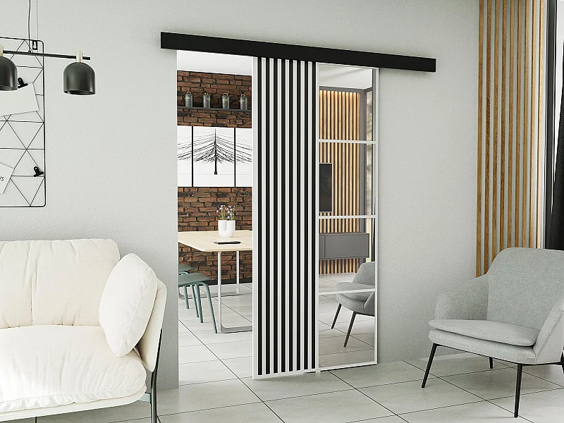 Portes coulissantes avec cache-rail MOLI 80 Blanc