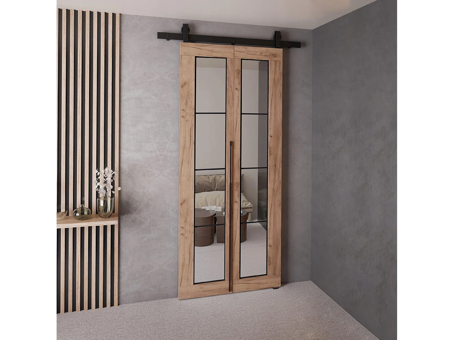 Schuifdeur QUDIO M5 eiken craft goud 70