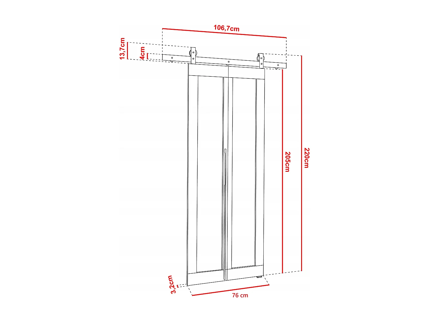 Schuifdeur QUDIO M5 wit 70