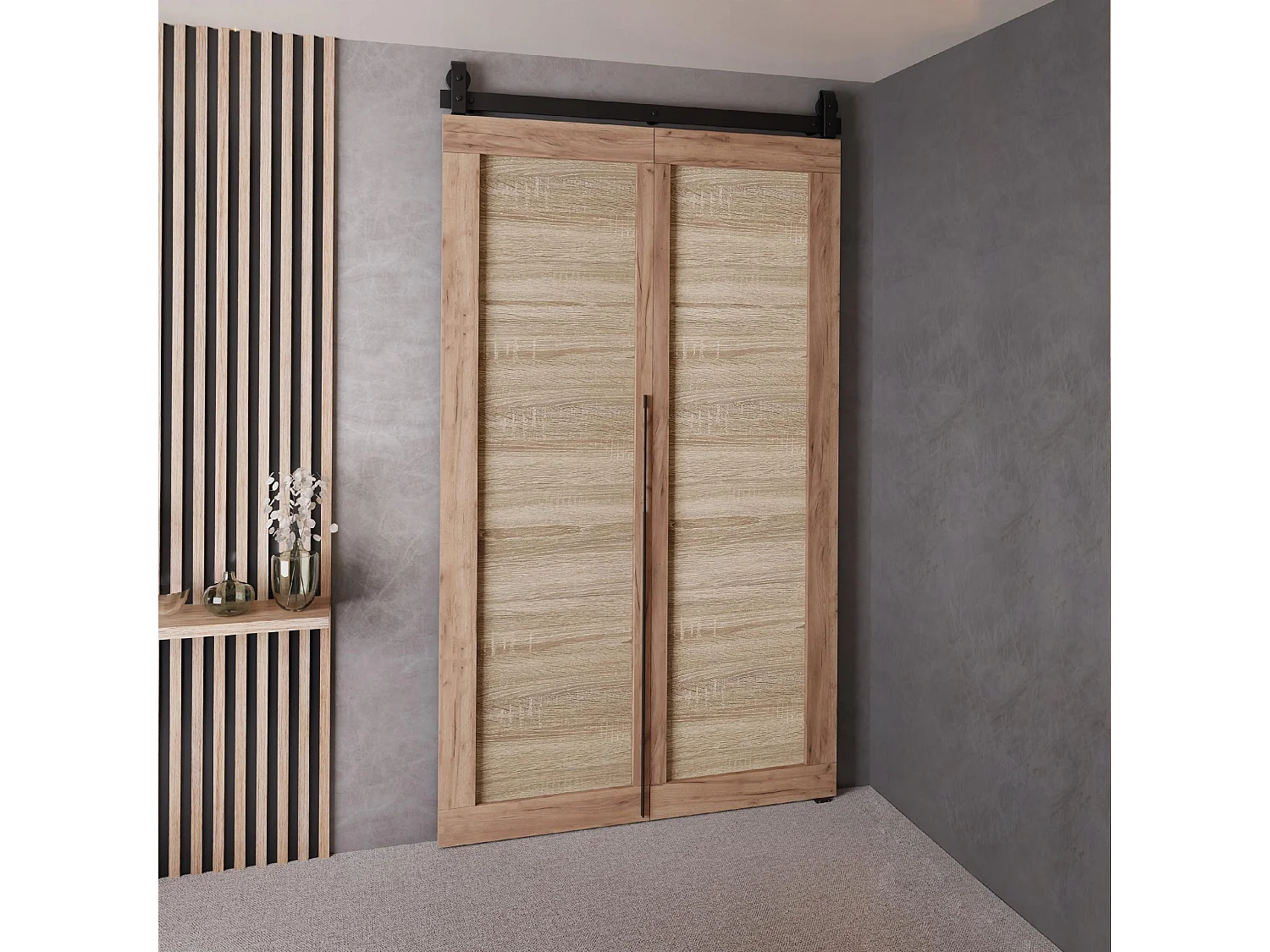 Portes coulissantes QUDIO M1 chêne craft doré + chêne Sonoma 100