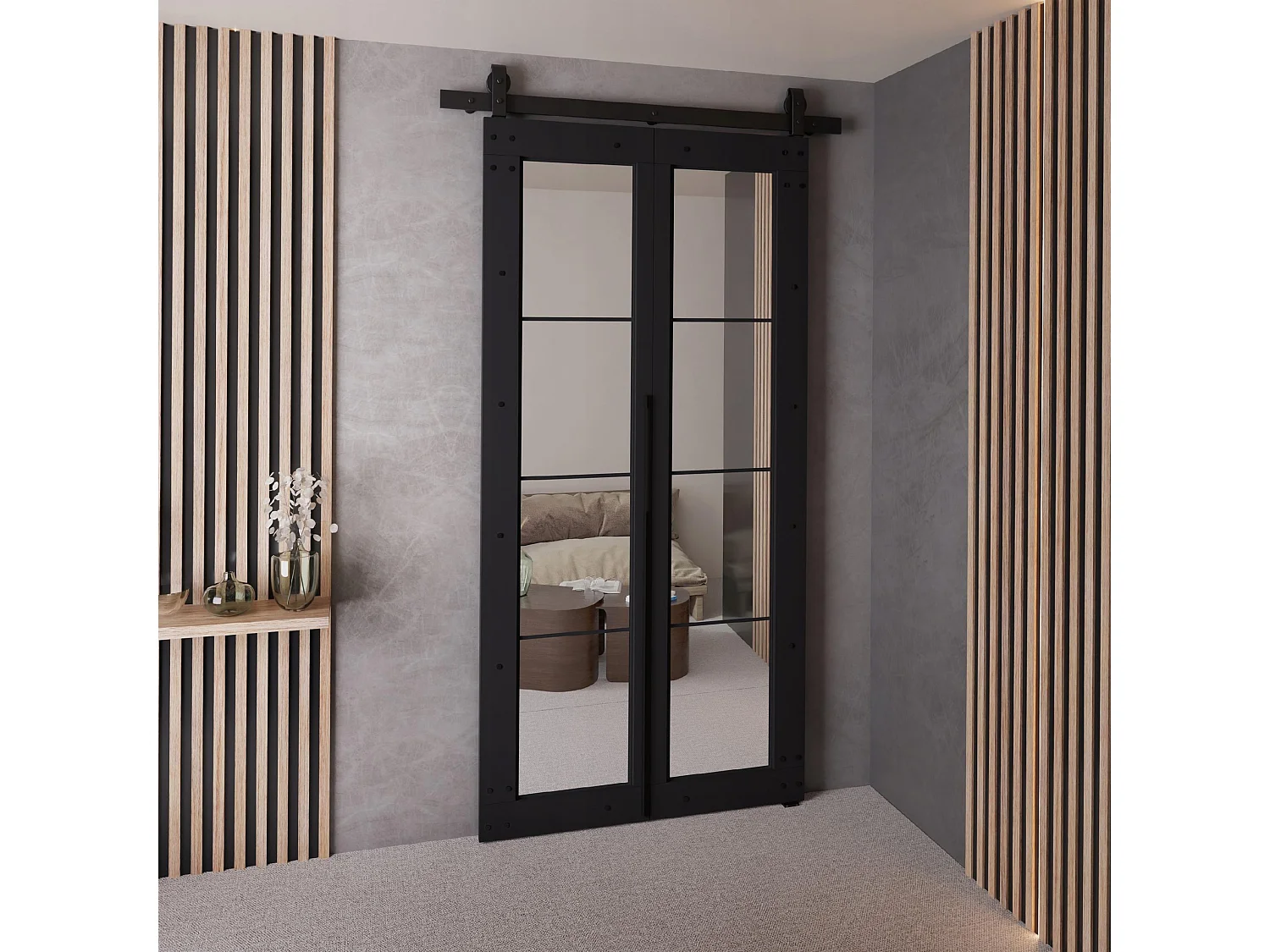 Portes coulissantes QUDIO M6 noir 80