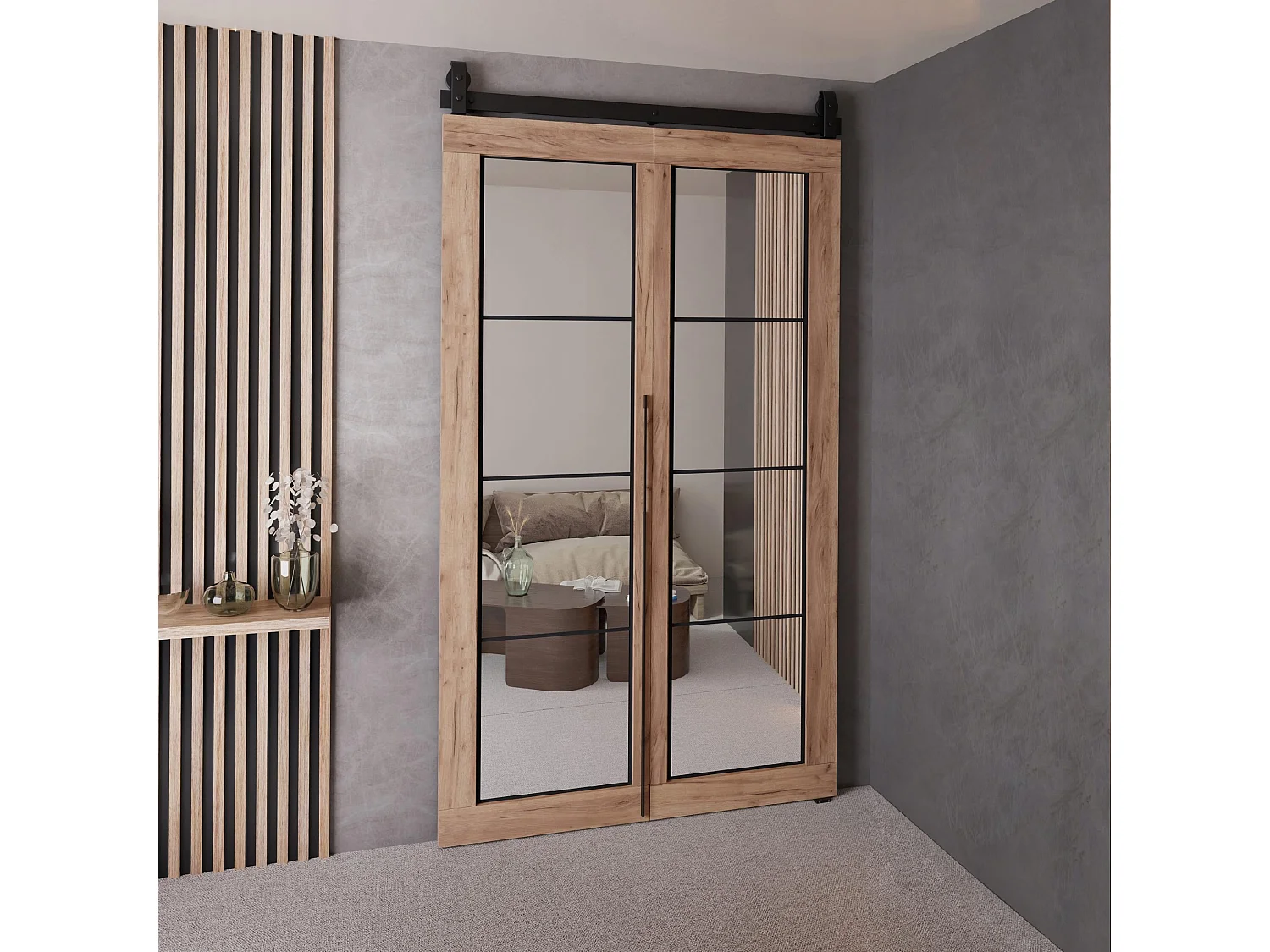 Schuifdeur QUDIO M5 eiken craft goud 100