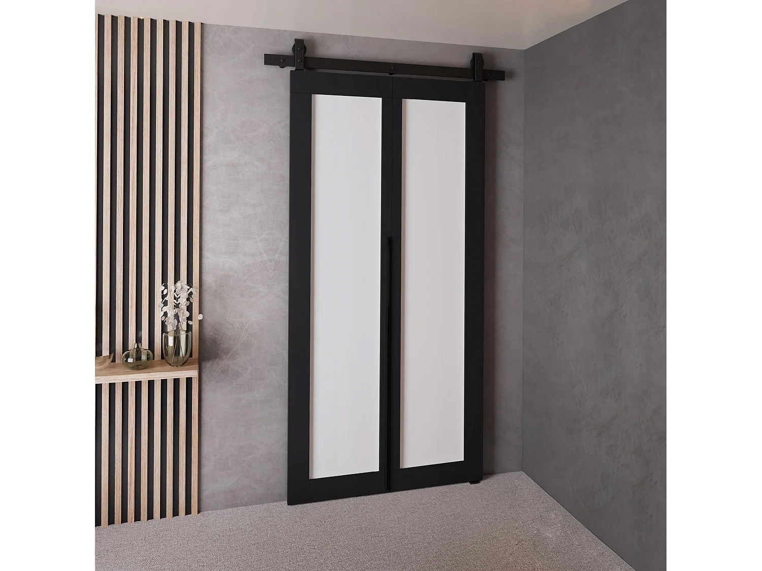 Schiebetür QUDIO M1 Schwarz + Weiß 80