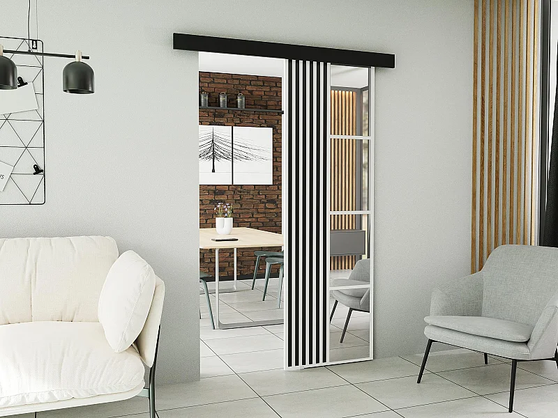 Portes coulissantes avec cache-rail MOLI 60 Blanc