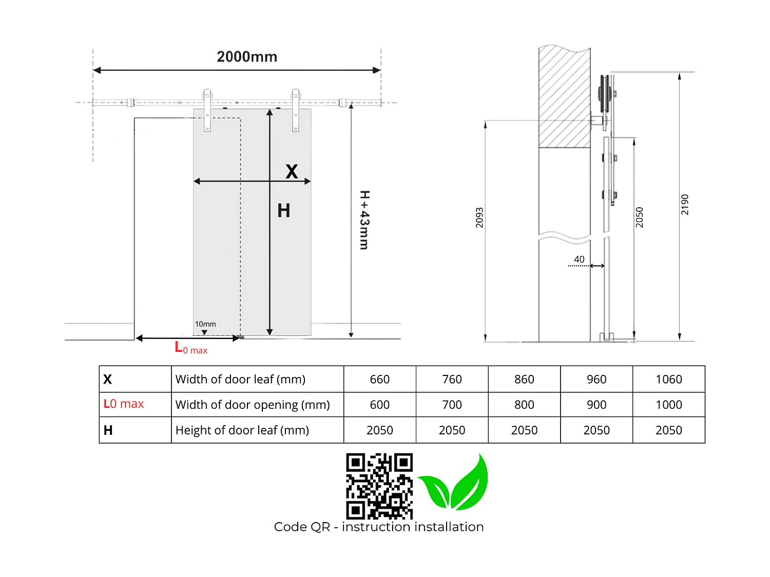 Schiebetür LOFT LORNI 100 Graphit