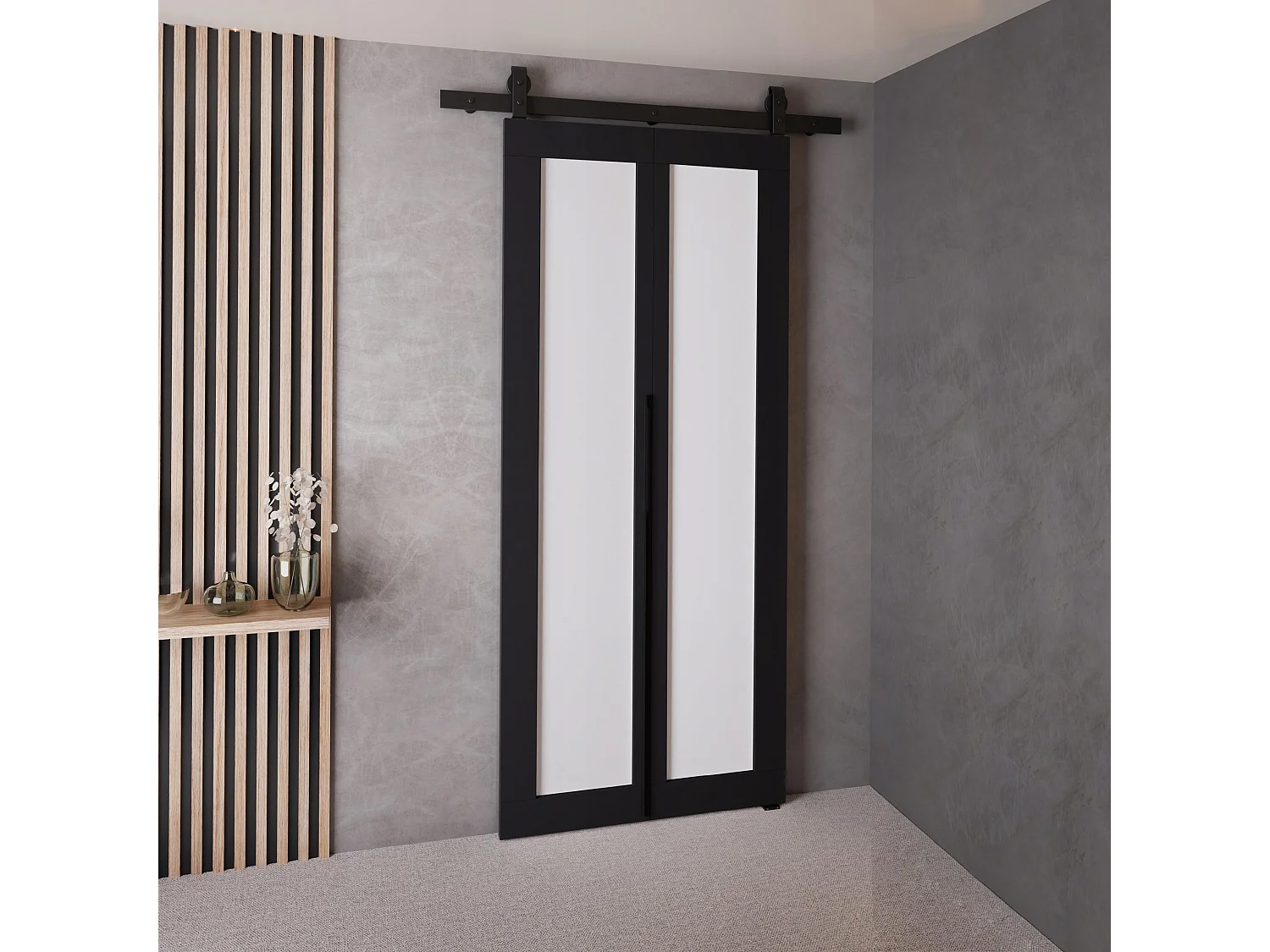 Portes coulissantes QUDIO M1 noir + blanc 70