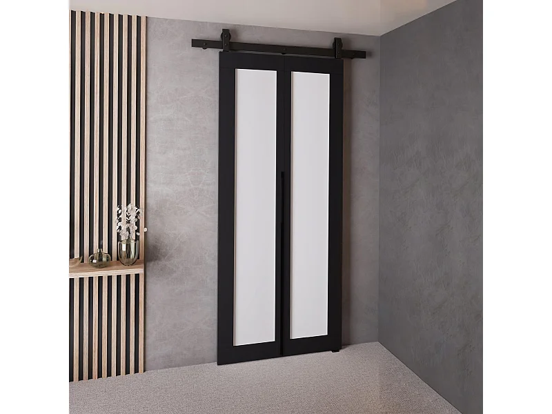 Portes coulissantes QUDIO M1 noir + blanc 70