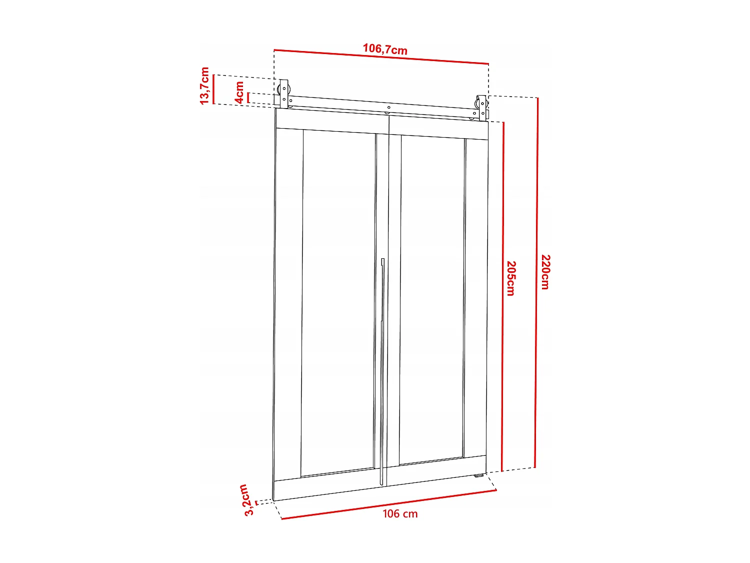 Portes coulissantes QUDIO M8 blanc 100