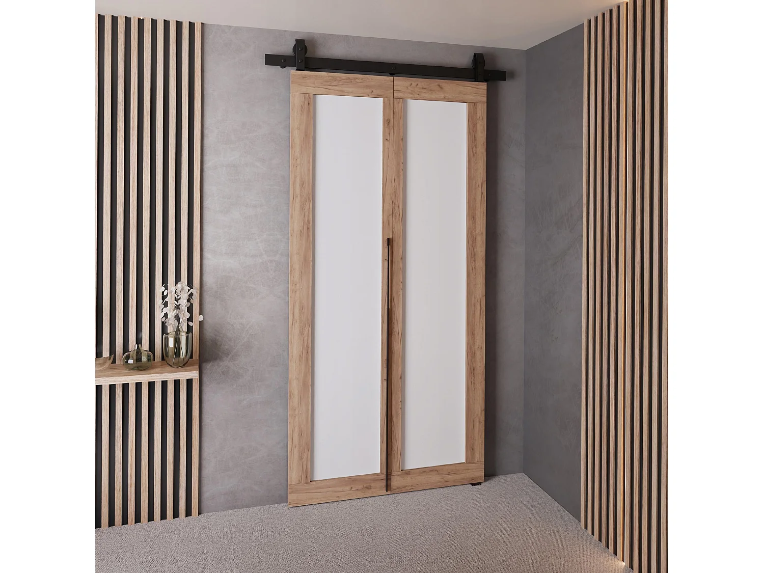 Schuifdeur QUDIO M1 eiken craft goud + wit 80