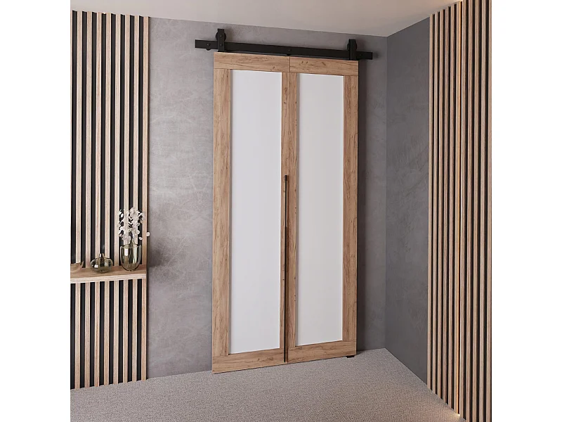 Schuifdeur QUDIO M1 eiken craft goud + wit 80