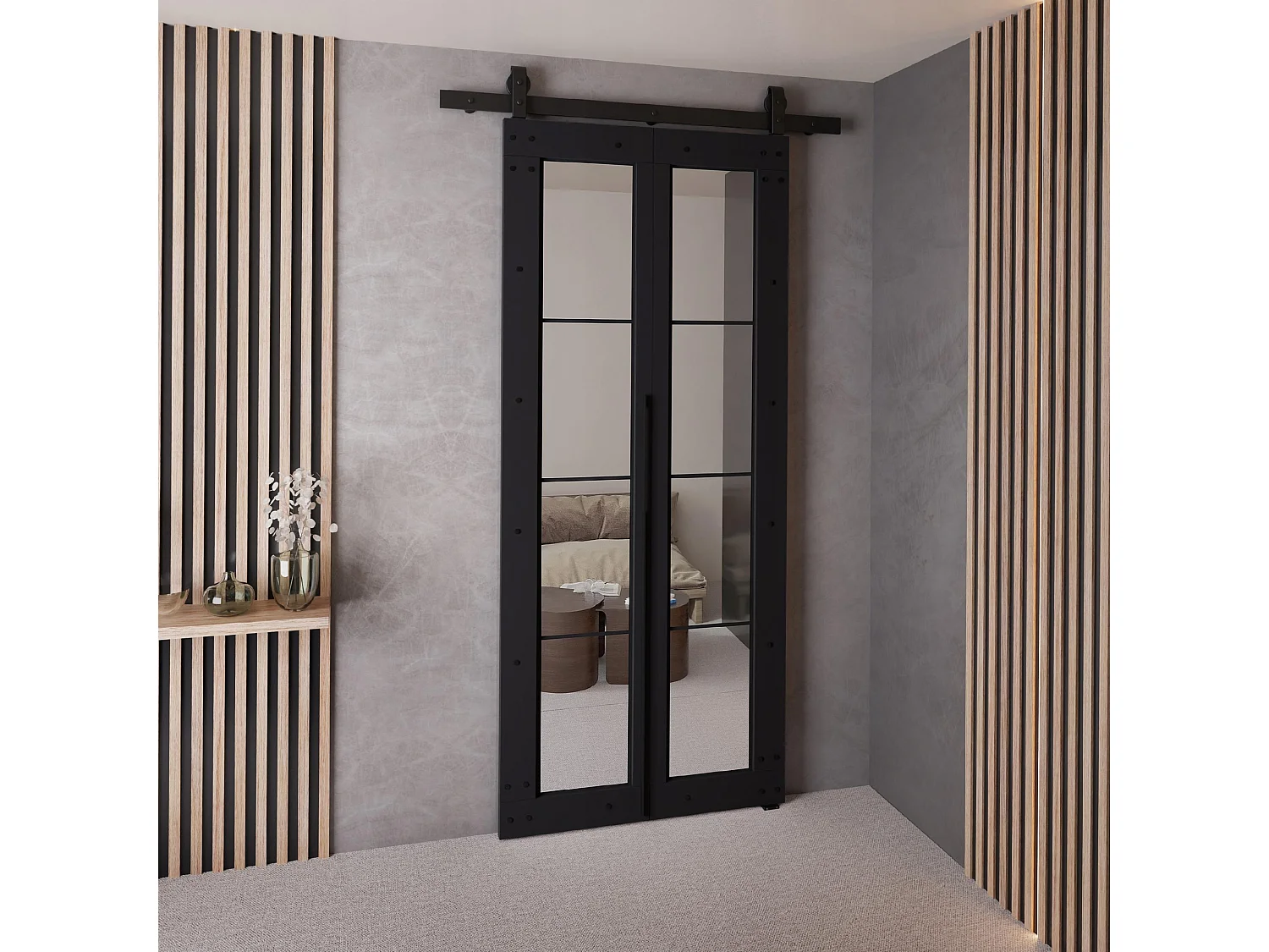 Portes coulissantes QUDIO M6 noir 70