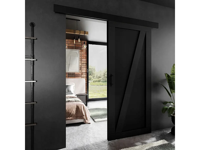 Schiebetür ADIO 3 mit Blende Schwarz 90
